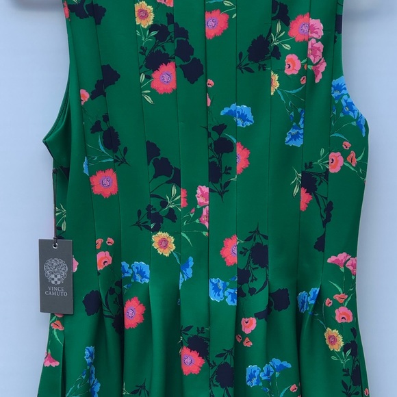 Vince Camuto Green Flowered Scuba Dress NWT - Picture 6 of 7